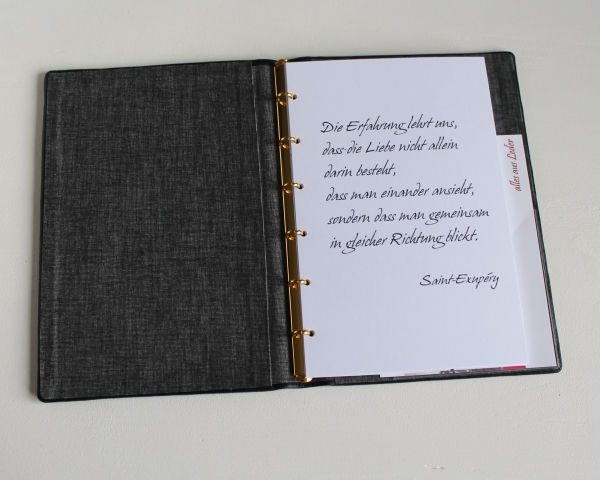 Stammbuch GOLDENE LEBENSBAUM aus schwarzem Nappaleder